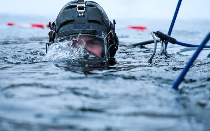 U.S. Navy Seabees join Estonian Navy divers and Rescue Board at Rummu Quarry for a unique ice blasting exercise.