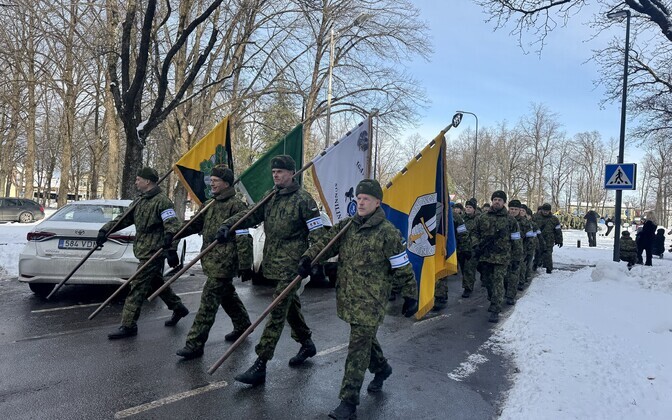 Празднование Дня независимости Эстонии в Пярну.