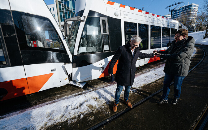 ДТП с двумя трамваями в Таллинне.