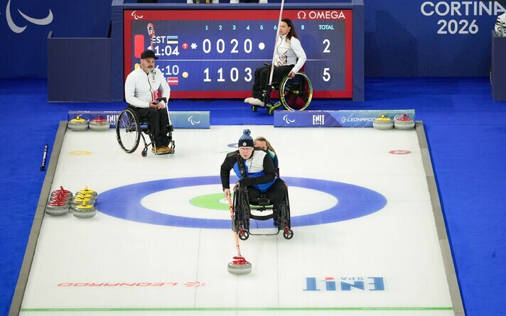 Milano Cortina paralümpiamängud. Segapaaride ratastoolikurling. Eesti (Kätlin Riidebach - Ain Villa) - Läti (Polina Rožkova - Agris Lasmans)
