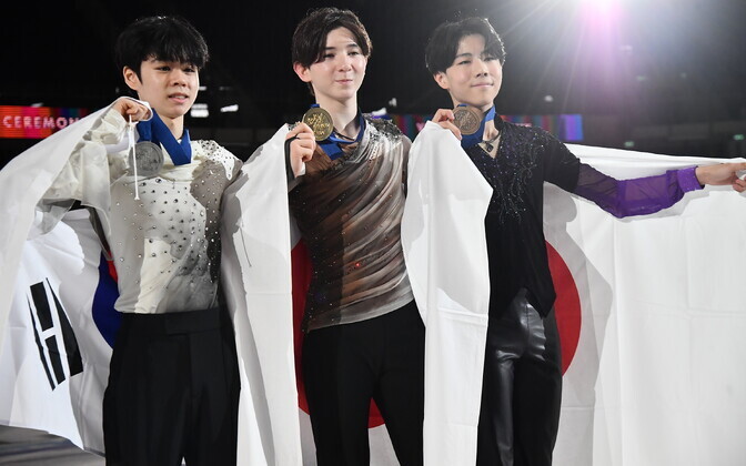 Iluuisutamise juunioride MM Tallinnas: meeste üksiksõidu vabakava ja medalitseremoonia.