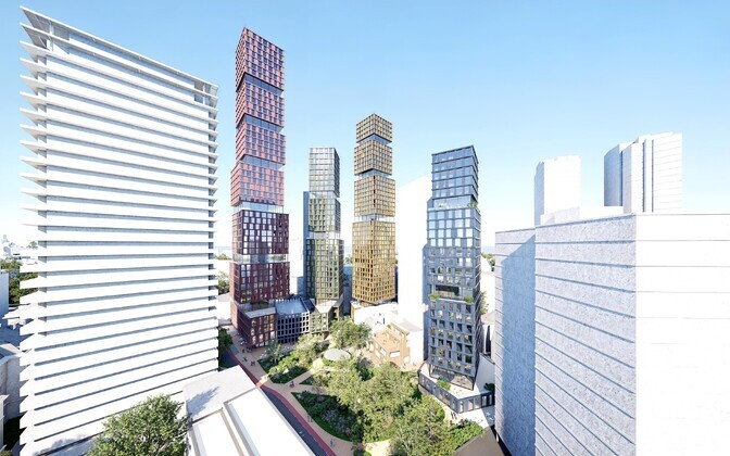 Эскизный проект новых высотных зданий в квартале, ограниченном улицами Маакри, Леннуки и Куке.