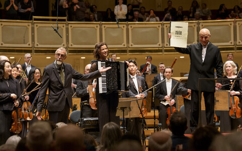 Paavo Järvi ja Erkki-Sven Tüür Chicago sümfooniaorkestri ees