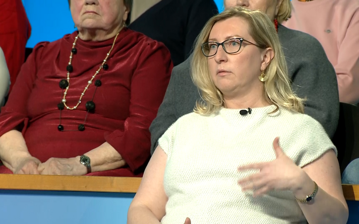 Вера Корельская-Новикова в студии передачи 