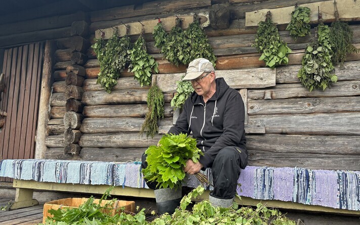 Making sauna whisks in Haanja, Southeastern Estonia.